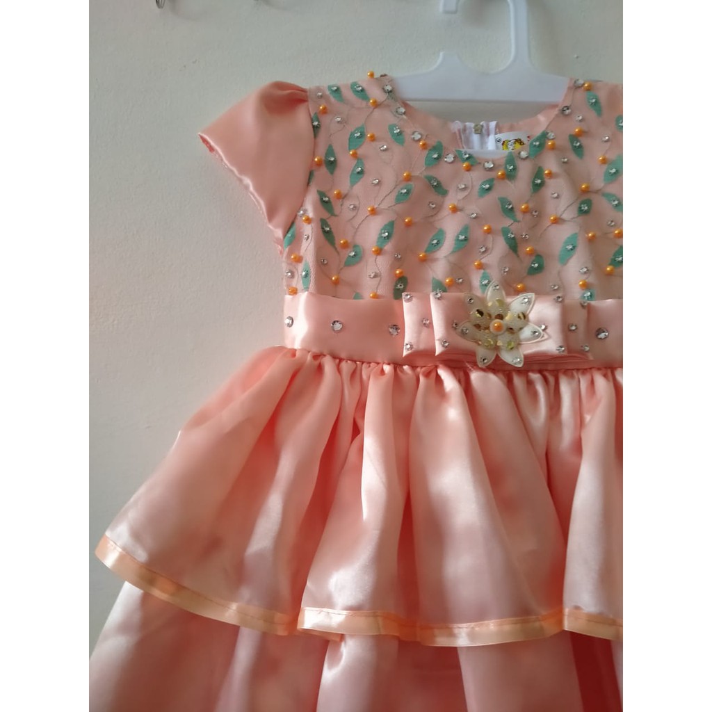 Gaun Anak 4 tahun Perempuan Import sampai 12 tahun Bahan Satin Adem Dress Pesta Anak Murah KA61