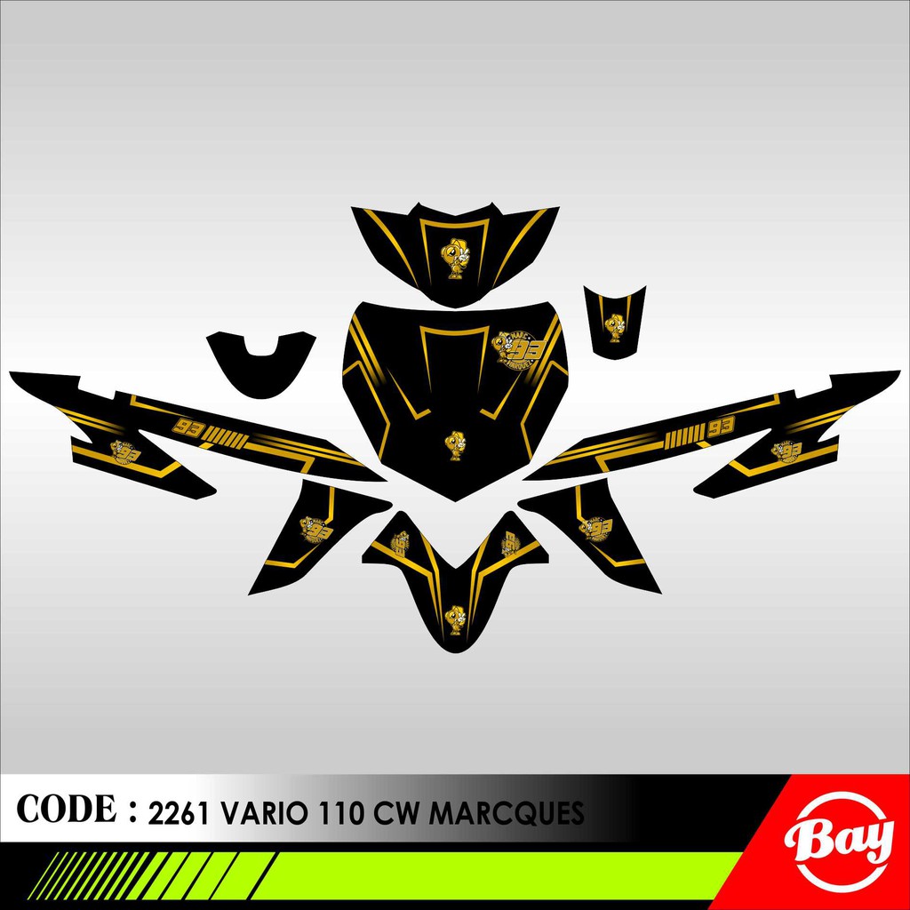 Decal Stiker Motor VARIO CW 110 KARBU / VARIO CW 110 FI Full Body Sticker Custom Variasi