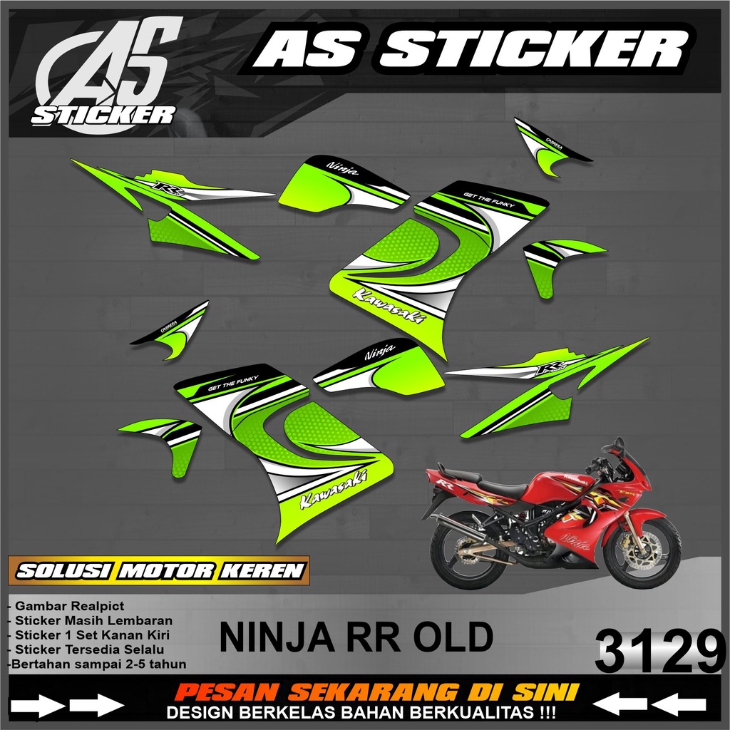 3129 Sticker Striping Lis Variasi Ninja RR Old Semi Full - Stiker Striping Ninja RR old