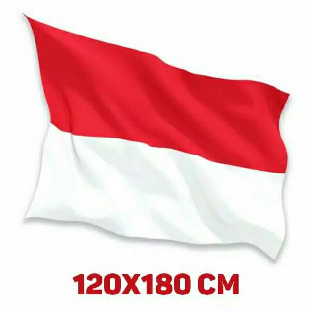 

Bendera indonesia 1 lembar besar kain katun halus tali kenur (120X180)