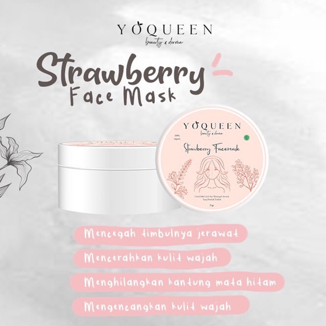 Masker Organik Strawberry by Yoqueen Beauty