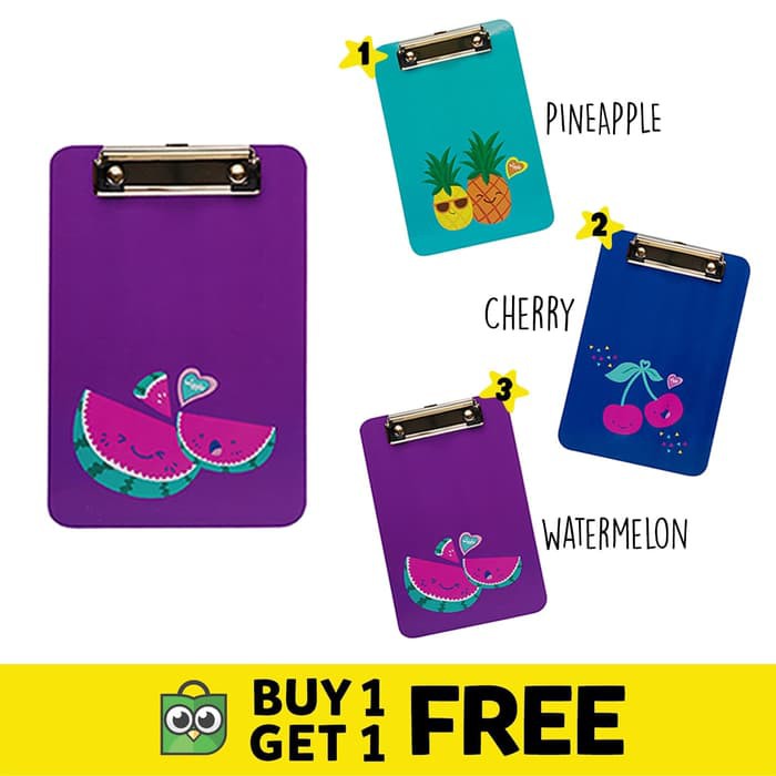 

NEW SALE WIGGLO BUY1GET1 CLIPBOARD & NOTEPAD SET A5 WATERMELON PURPLE