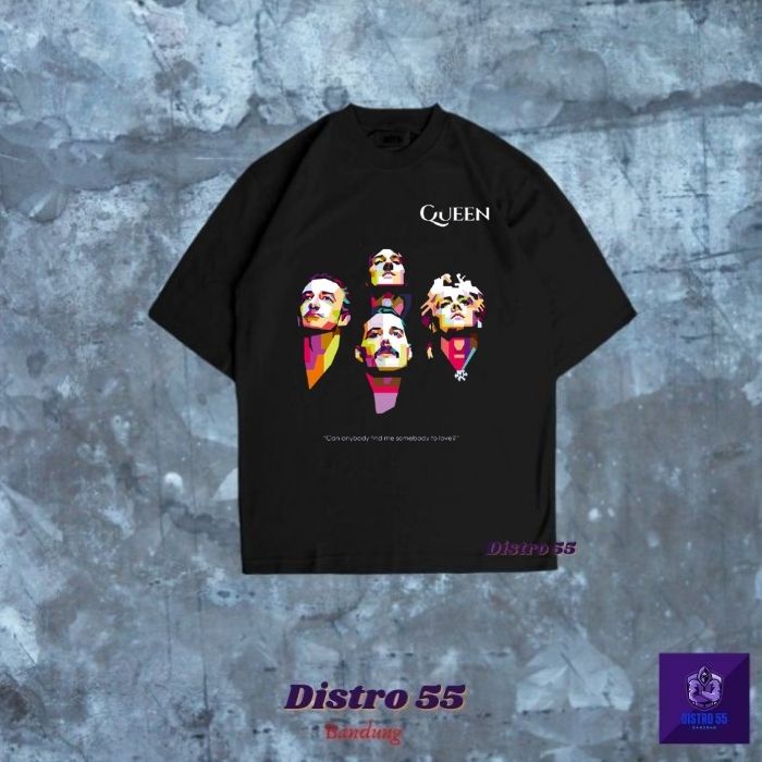 KAOS BAND QUEEN MEMBERS VINTAGE T-SHIRT KAOS OVERSIZE (OVERSIZED TEE)