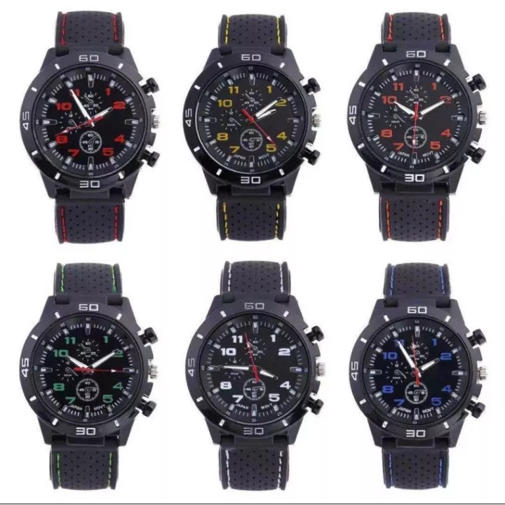 JAM TANGAN [PRIA SPORT CHRONO GT KOREA FASHION QUARTZ SILIKON RUBBER