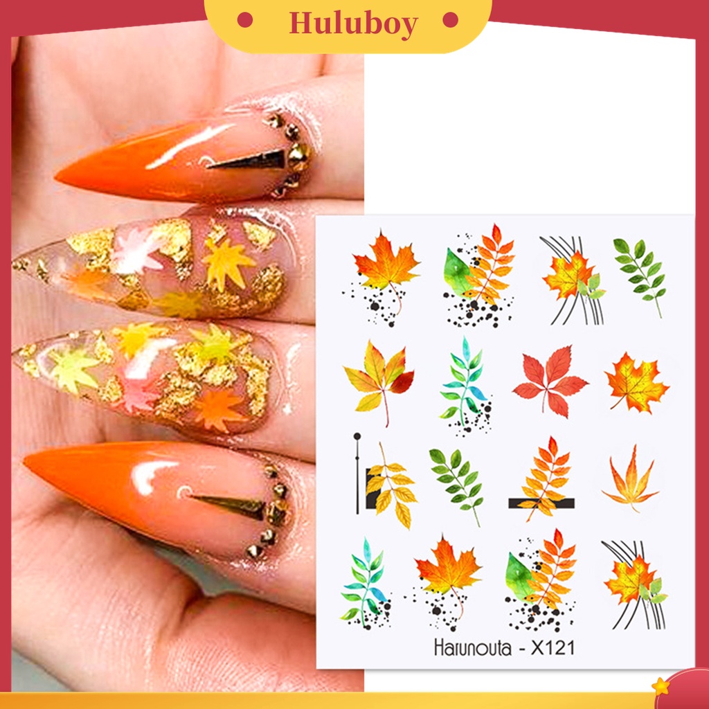 Huluboy Huluboy♡ Stiker Kuku 3D Motif Bunga Hati Untuk Manicure