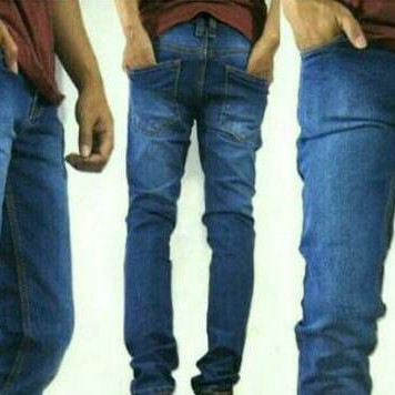 Celana Panjang Jeans Stune Pria Stretch Skinny Cowok Biru Tua Size 27-38 NR_Outfit Official COD