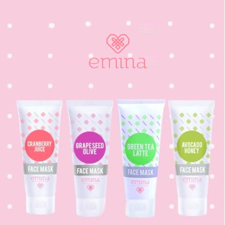 Emina Face Mask 60ml | Green Tea Cranberry Grape Seed Avocado