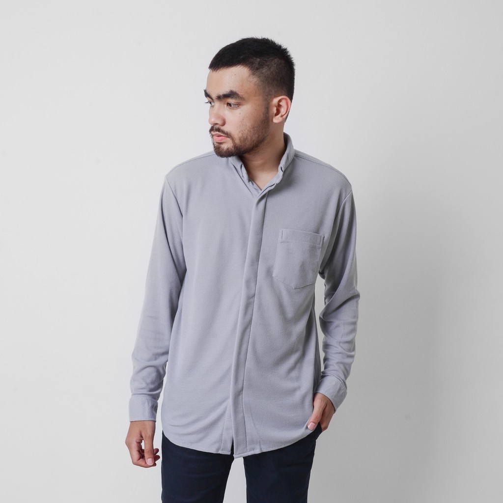 BREY.CO Lexa Shirt Grey Kemeja Pria Lengan Panjang Brey.Co Original - Amerta Company