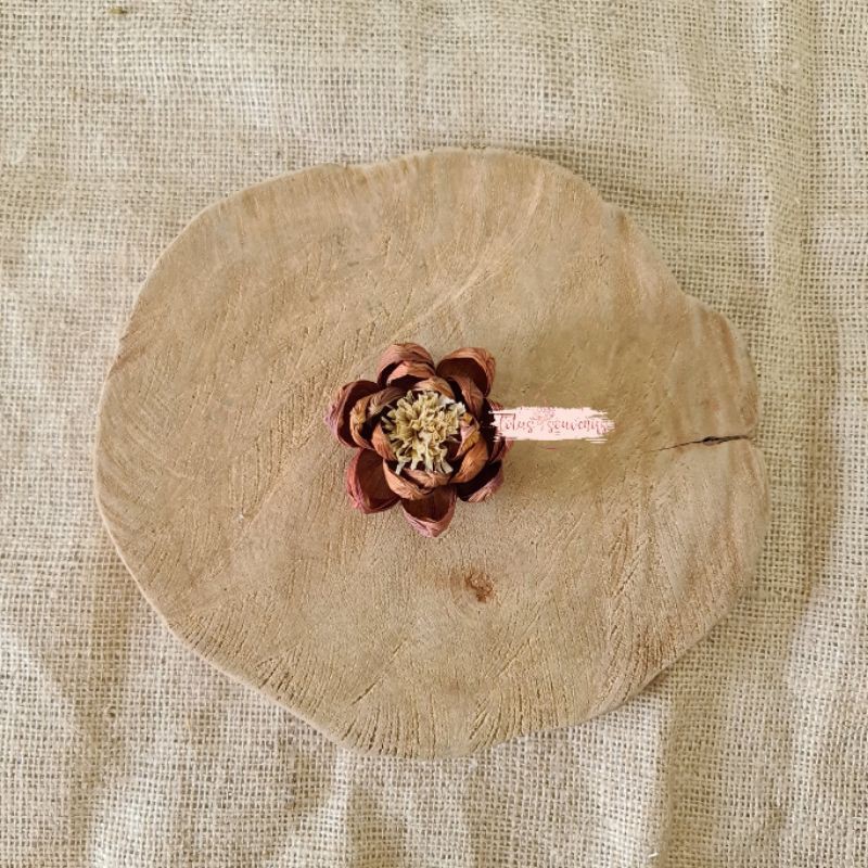 Bunga klobot teratai | Bunga klobot jagung | Bunga artificial | Bunga klobot | Bunga mahar-Besar coklat muda