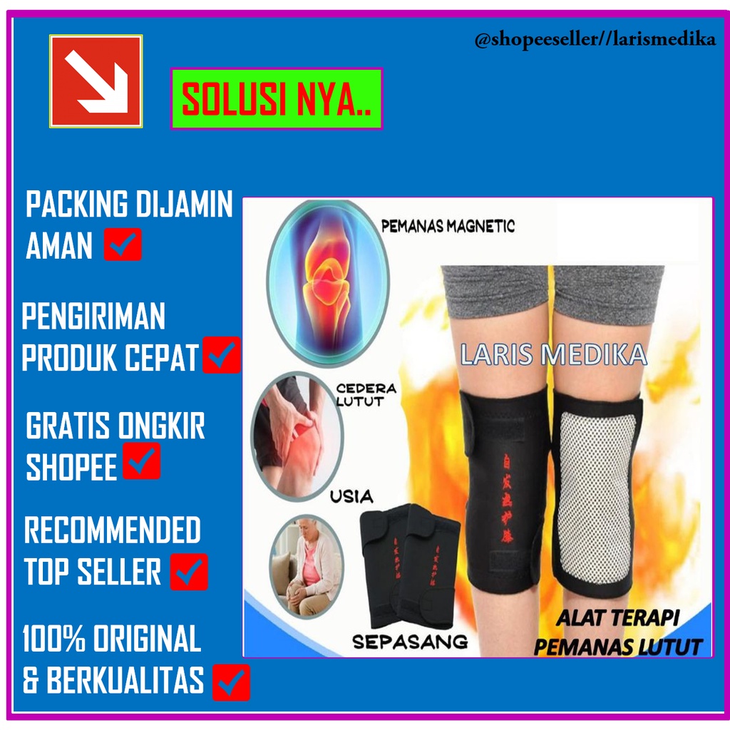 TERAPI PEMANAS LUTUT MAGNETIK / MAGNETIC THERAPHY SELF HEATING / TERAPI LUTUT / TERAPI KNEE PAD HOT