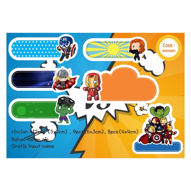 Kartu Nama Anak STICKER Nama Anak (CUTE) | Shopee Indonesia