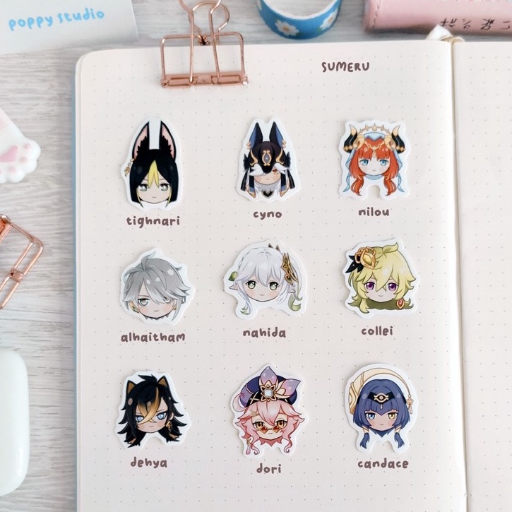 

GENSHIN IMPACT STICKERS | Die Cut Matte Doff | Xiao Childe Kazuha Hutao Cyno Wanderer Nahida