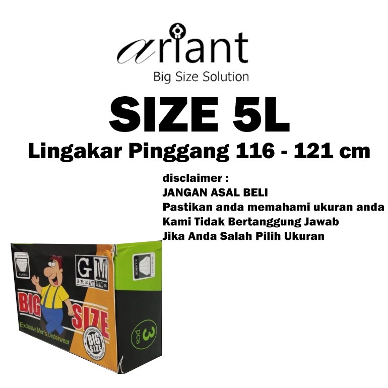 Celana Dalam Pria GT MAN Original Isi 3 Sempak Jumbo XXXL 5XL 6XL CD Big Size Premium