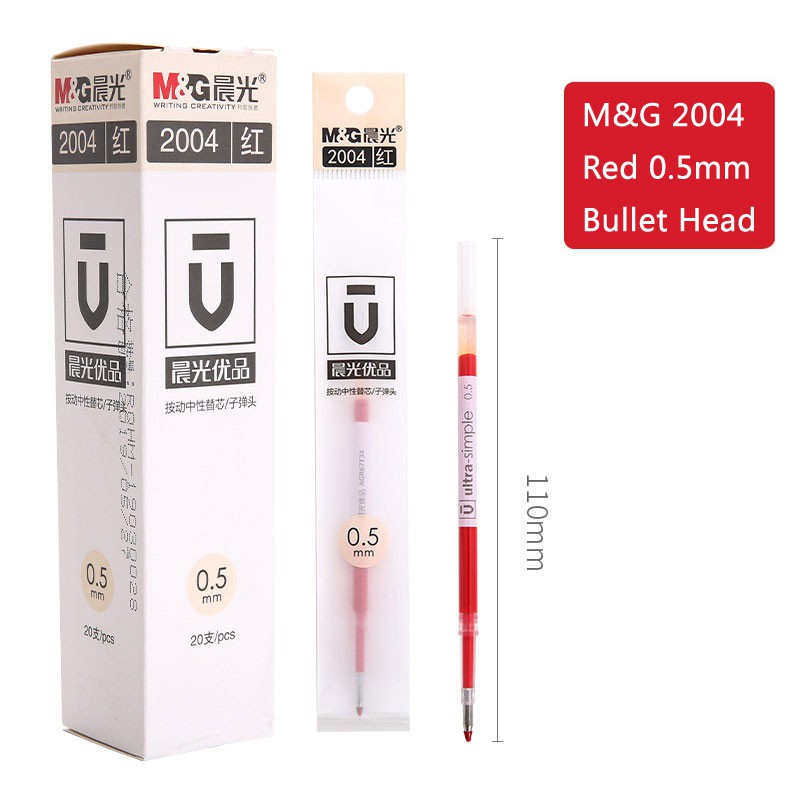 M&amp;G 0.5mm Black / Red Push Type Gel Pen Transparent Case Student Carbon Signature Pen GP1008