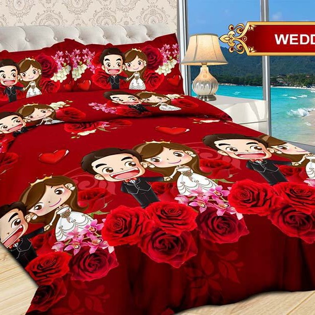 Bedcover Bonita  Sprei Size 160 x 200 motif Wedding