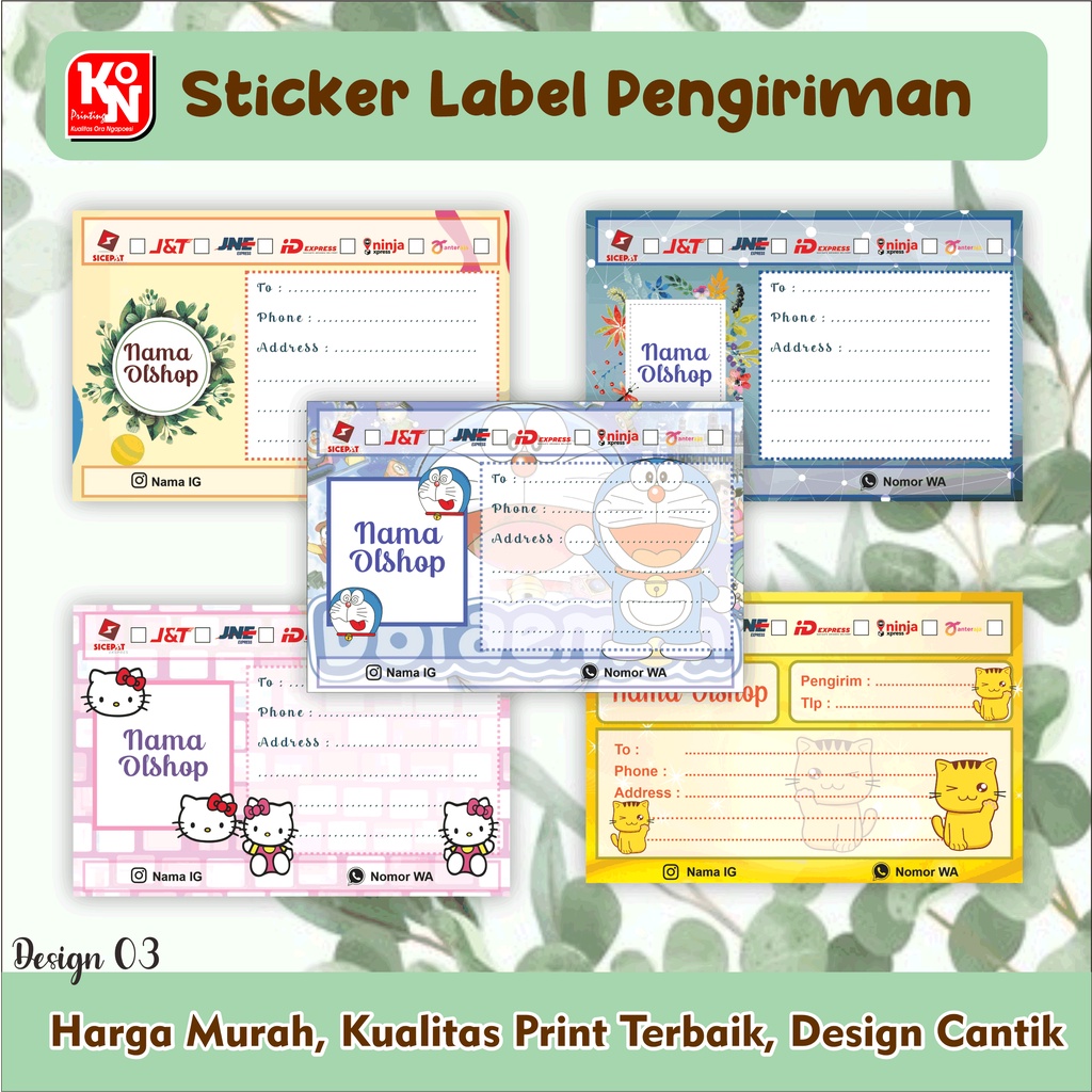 

Stiker Label Pengiriman Olshop | Stiker Alamat Pengiriman | Design 03