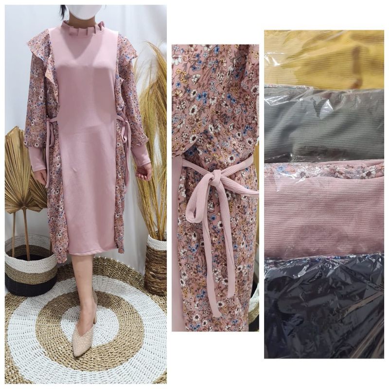 TUNIK TALI CAVELL  - TUNIK KNIT / LONG TUNIK / TUNIK TALI SAMPING