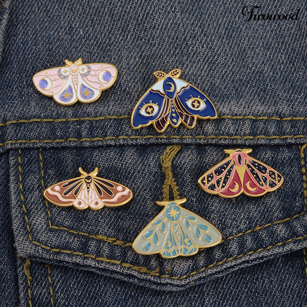 Twowood Women Brooch Moth Enamel Exquisite Special Cute Bag Pin for Gift