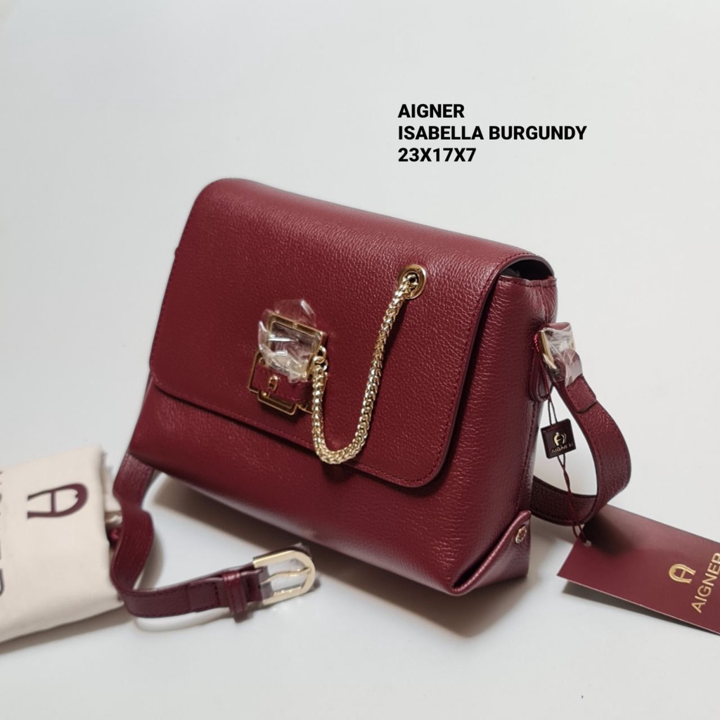 Tas Aigner Isabella Burgundy New Original