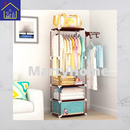 Rak Baju Susun Bongkar Pasang / Lemari Pakaian Portable / Square Cloth Rack