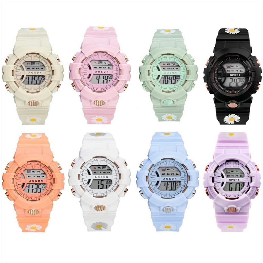 YA 137 - Jam Tangan Karet Rubber Digital LED KOREA Sport Bulat Unisex untuk Pria / Wanita / Anak anak / Remaja