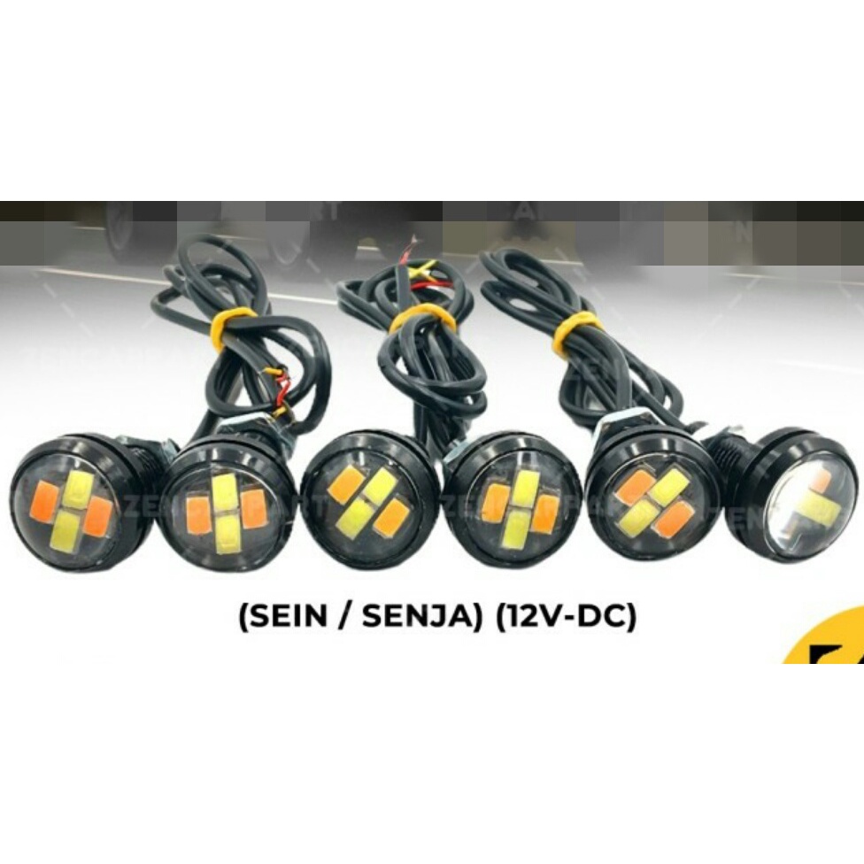 Lampu Led Mata Elang 2 Warna 2in1 Eagle Eyes Eye Senja Sen Mobil Motor