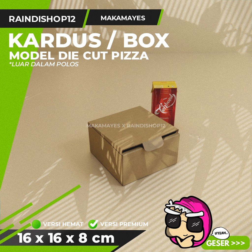 

(MIN 10 PCS) BOX 16 X 16 X 8 CM KARDUS DIE CUT KOTAK KARTON KEMASAN KADO B