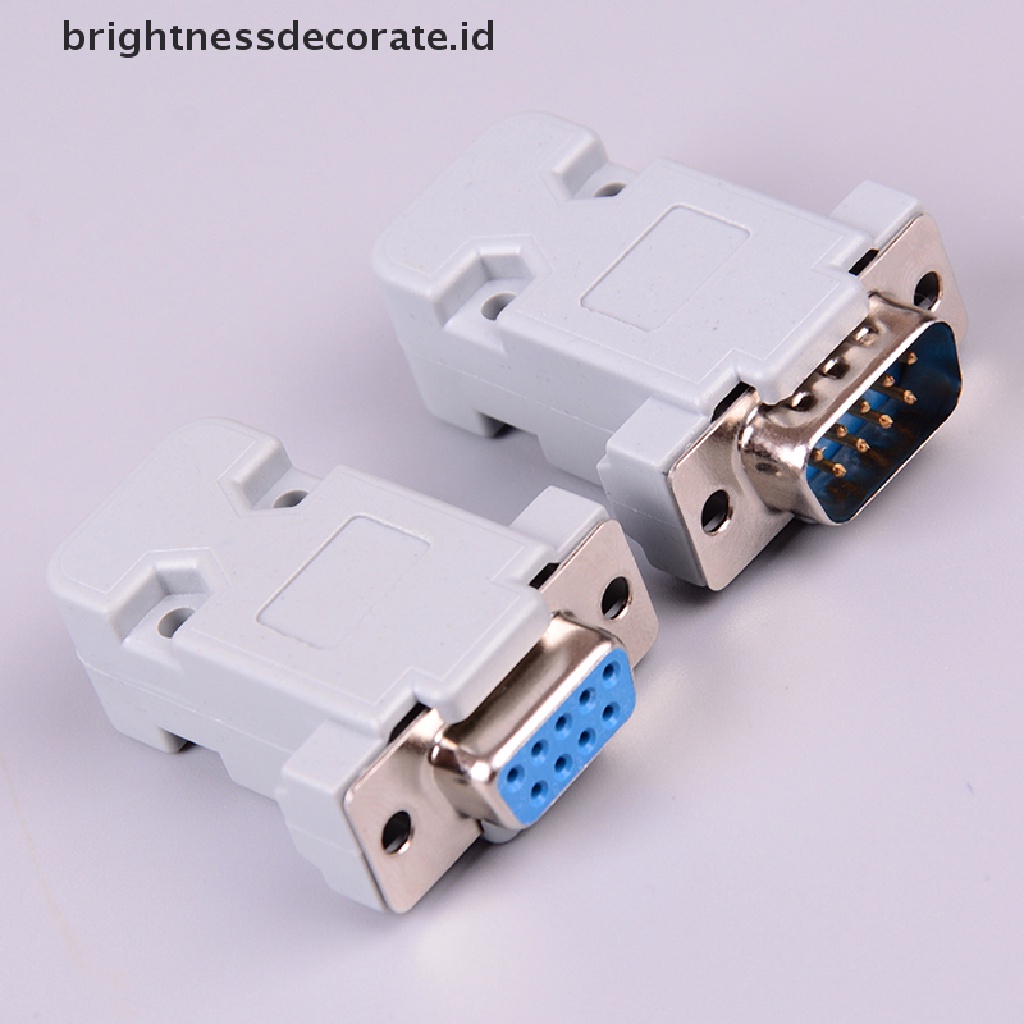 2 Set Rs232 Db9 Female Socket Plug Connector 9 Pin Tembaga Rs232 Dengan Case