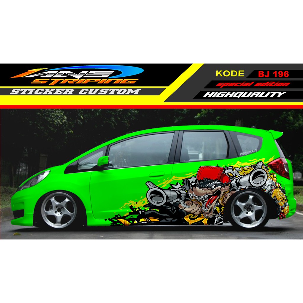 STICKER MOBIL HONDA JAZZ / STICKER DECAL MOBIL JAZZ / DECAL STICKER MOBIL HONDA JAZZ , BRIO