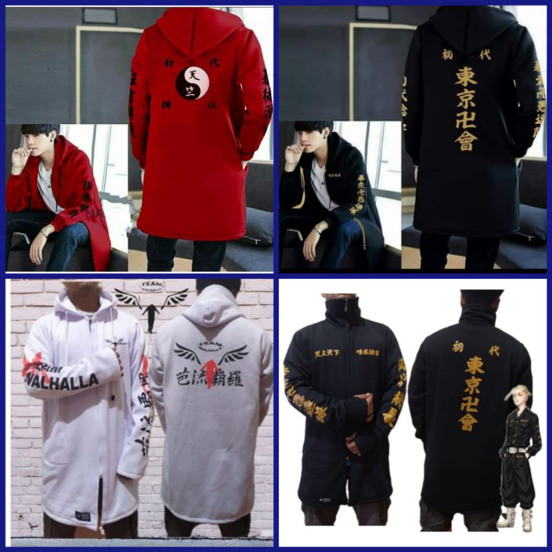 JAKET JUBAH SWEATER HOODIE PRIA-WANITA WIBU ANIME TOKYO REVENGERS TOUMAN MANJI MIKEY DRAKEN - JUBAH 