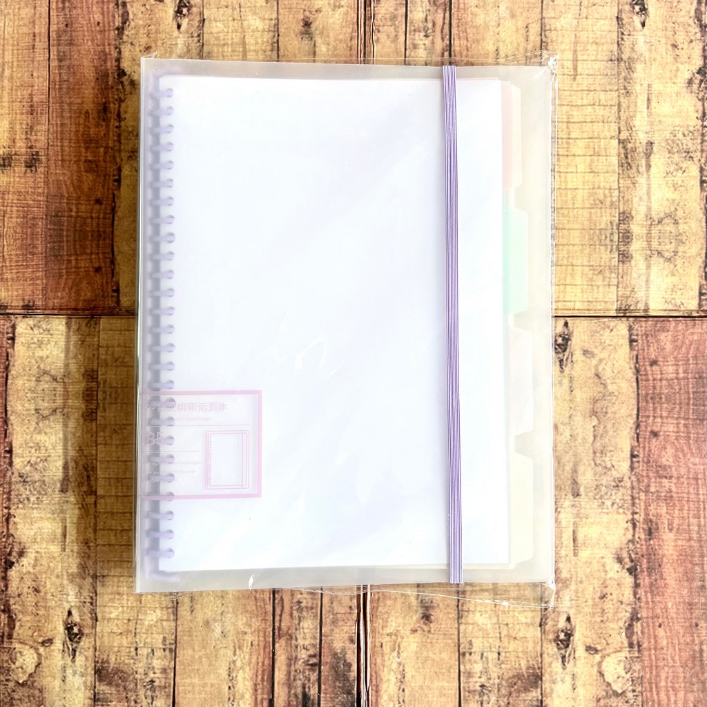 Map Binder Wengu A5 B5 Label Transparan Tali Ring Besi Pastel - Binder Note Plus Loose Leaf dan Divider - Binder File