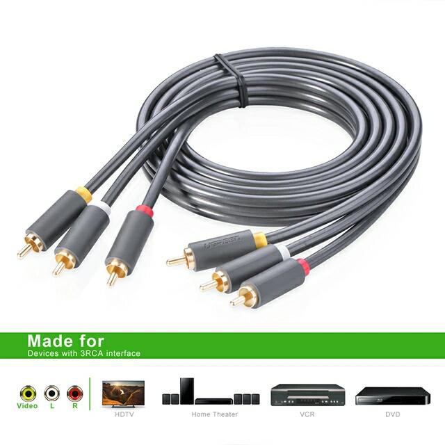TERBAIK Kabel jack UGREEN RCA male to male audio video aux