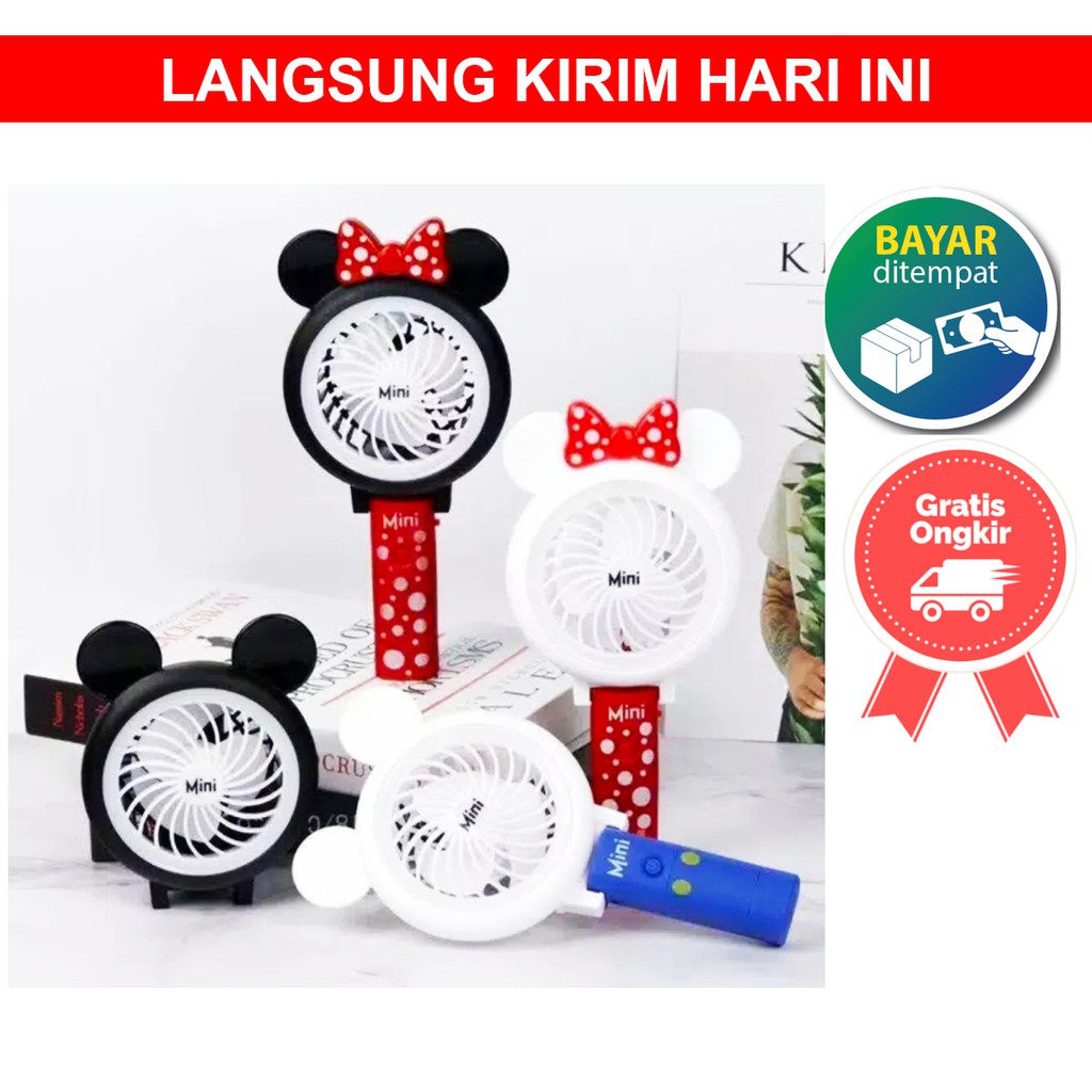 Jual Kipas Angin Mini Tancap Genggam Lipat Mickey Micky Miky Miki Mini ...