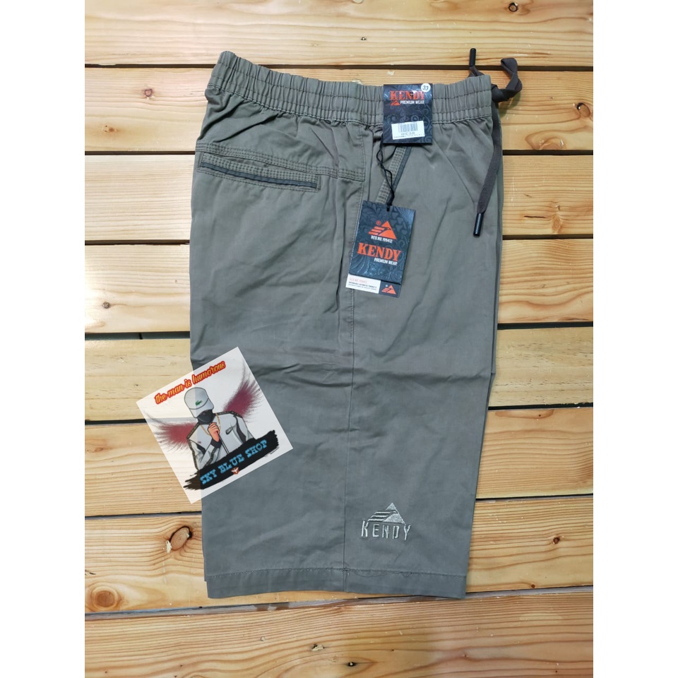 KENDY | CELANA PENDEK CHINO POLOS PINGGANG KARET TALI KENDY ORIGINAL 27/38