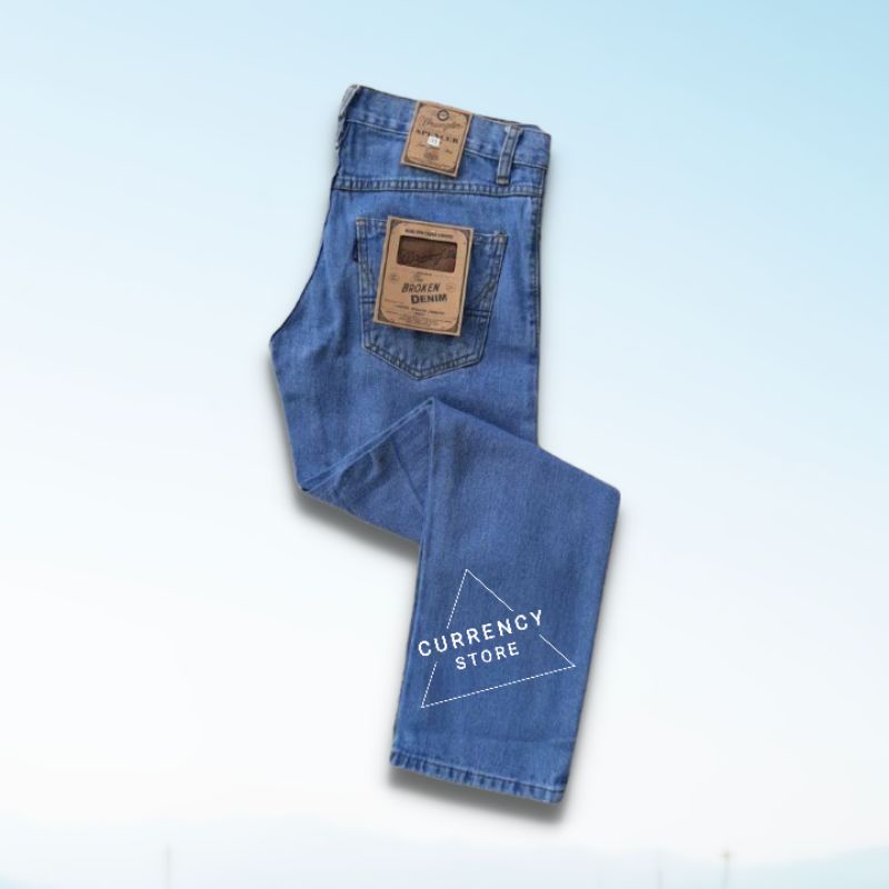 Celana Jeans Standart Reguler Original Denim Hitam Biru tua Biru muda