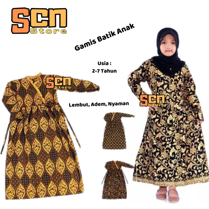 SCN STORE Gamis Anak Batik Usia 2-7 Tahun