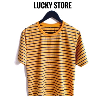  Kaos  Stripe Kuning Kunyit List HItam Kaos  Polos  Bandung  