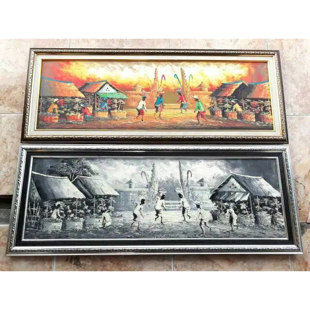 Lukisan Pasar Tradisional / Lukisan Tangan Asli
