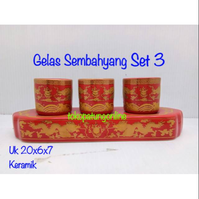 Gelas Sembahyang Set 3 Naga 803 New