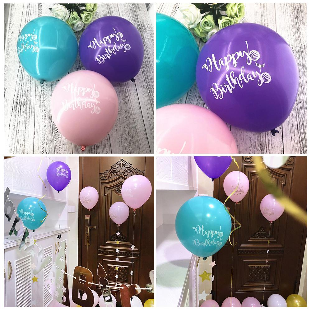 10pcs Balon Latex Bentuk Bunga Mermaid Warna Turquoise Untuk Dekorasi Pesta