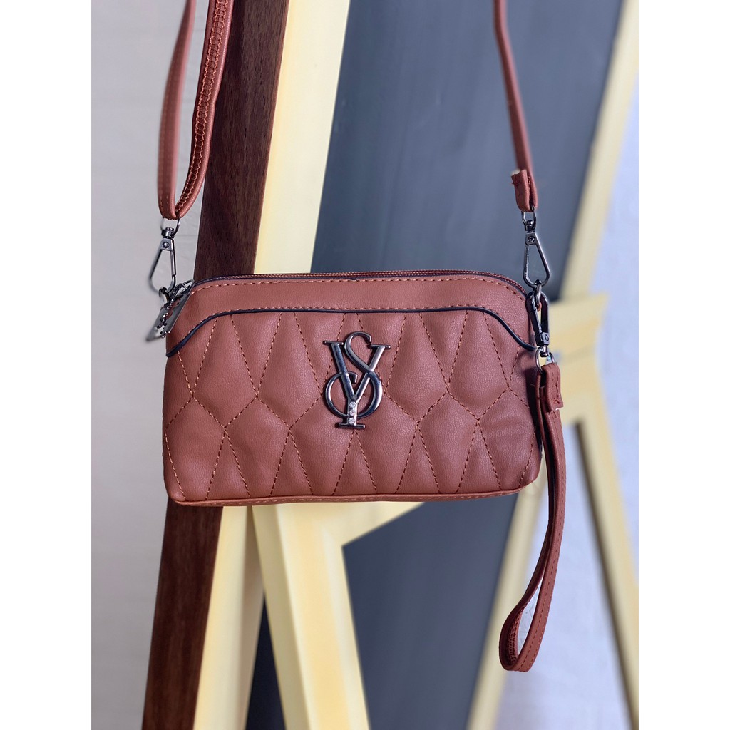 [7.7 Boombastis Sale⚡] - DOMPET WANITA SL007 QUILTED LETTER LOGO  PREMIUM IMPORT