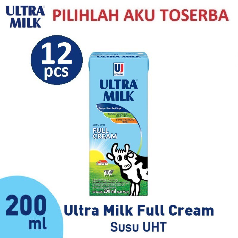 Susu Ultra Full Cream - 200 ml - (HARGA 12 PCS)