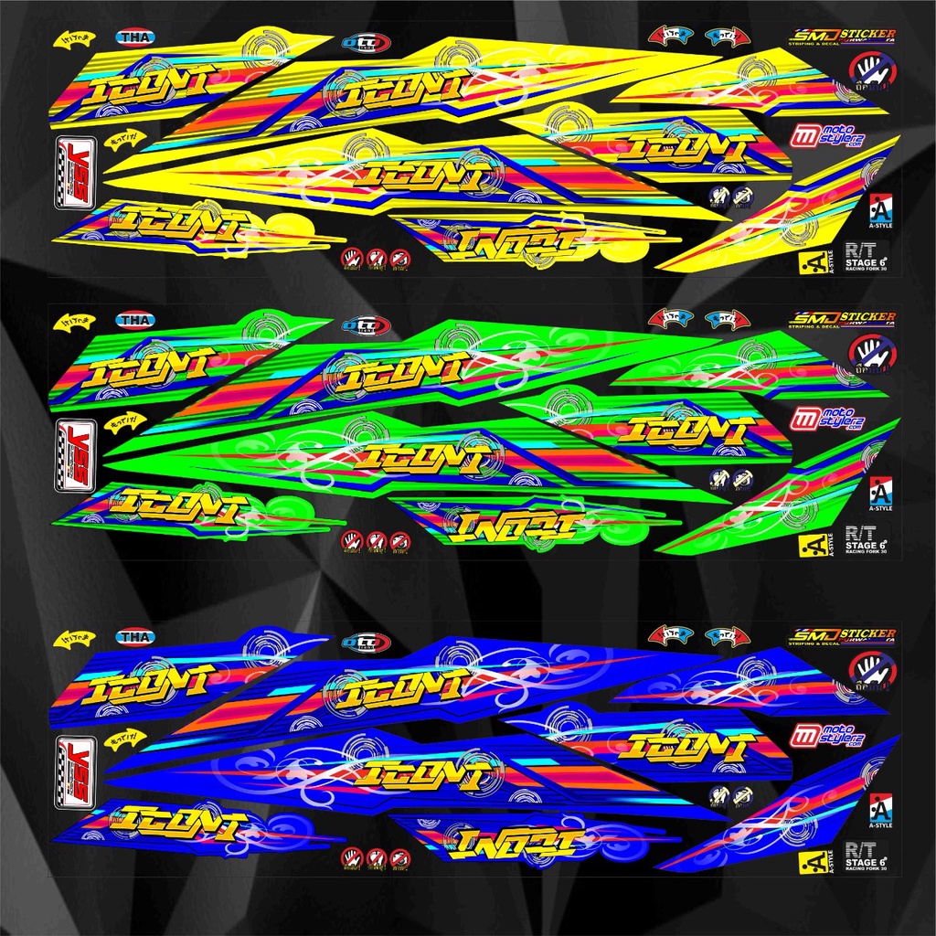 STIKER VARIASI MOTOR HONDA BEAT NEW / BEAT STREET STRIPING BODY