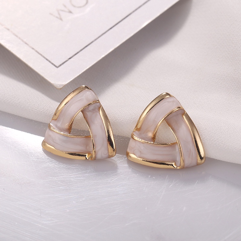 Anting Bentuk Segitiga Bahan 925 Silver Needle Gaya Korea