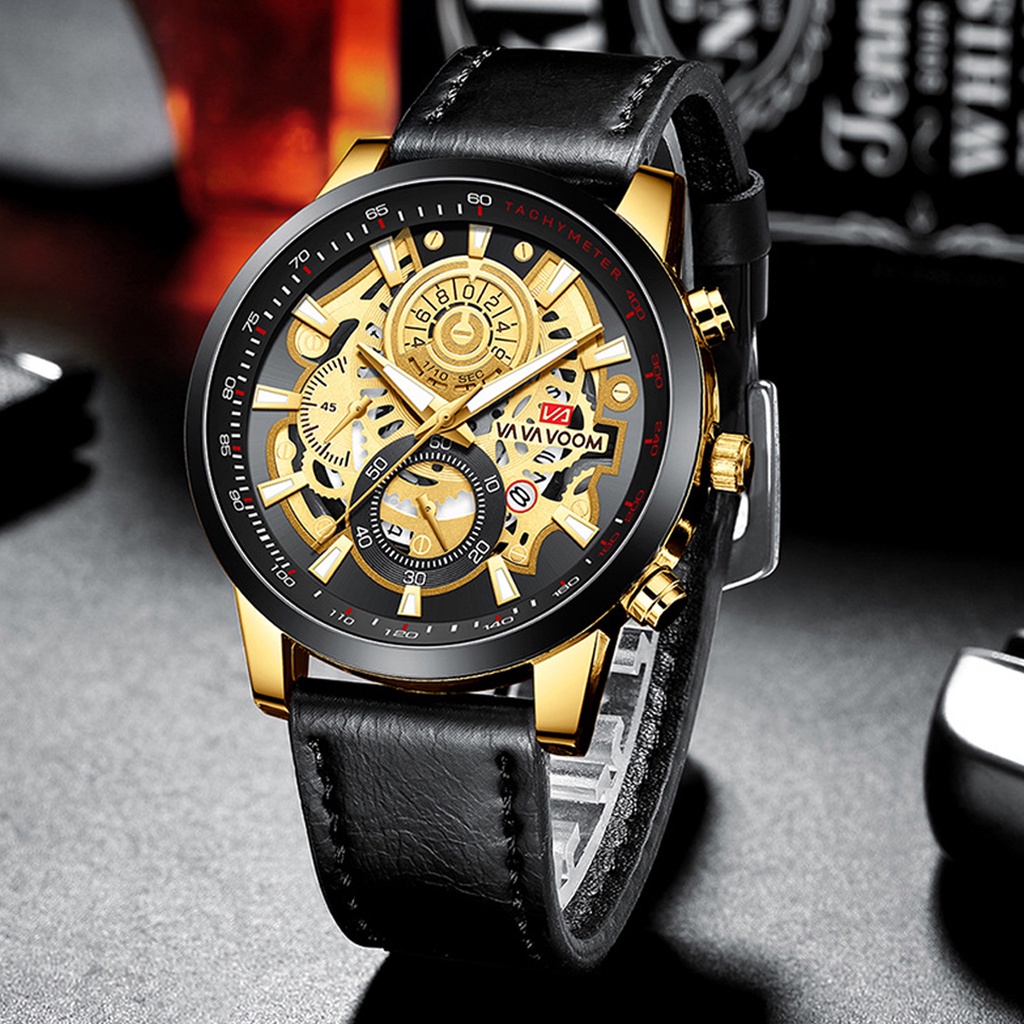 HARGA TERMURAH✅ Jam Tangan Pria Kulit Premium Asli Analog Premium Original Import New Model Terbaru Kasual Sporty Tahan Air Kalender Date Luminious Menyala Aksesoris Arloji Men's Watches Cowok Formal Kerja Keren Bergaya Trendy Anti Karat Sangcakra -JV11