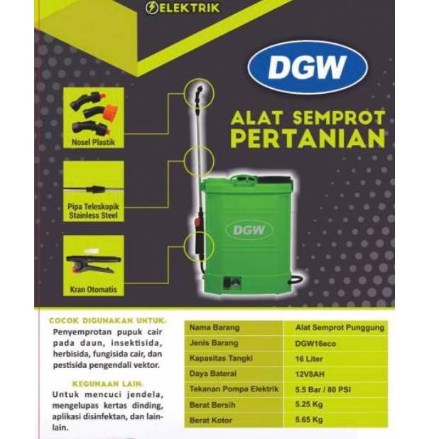 Sprayer tangki semprot elektrik 16 liter CBA DGWelektrik DGW2in1 MKE2in1 (KODE 04)