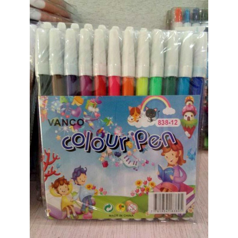 

colour pen vanco 12 warna / spidol warna isi 12