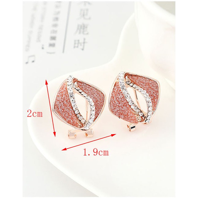 LRC Anting Tusuk Fashion Kite Cutout Gold Stud Earrings With Diamonds Y63754