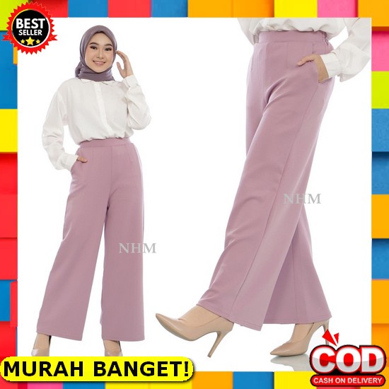 Import Terlaris Celana Putih Wanita Kantor Formal Kerja Slimfit Bahan Dasar Kain (Kancing) Nhm Celan
