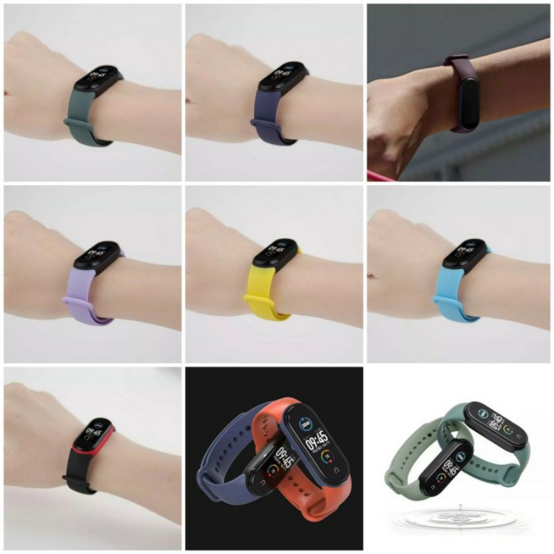 Strap Pengganti Two Tone Solid Mi Band 5/6 dan Amazfit Band 5 Silicon Original Mijobs